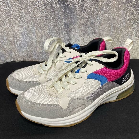 Skechers Bobs Pulse Air Sunrise Song White Grey Sneakers Size 6.5 - Picture 6 of 13